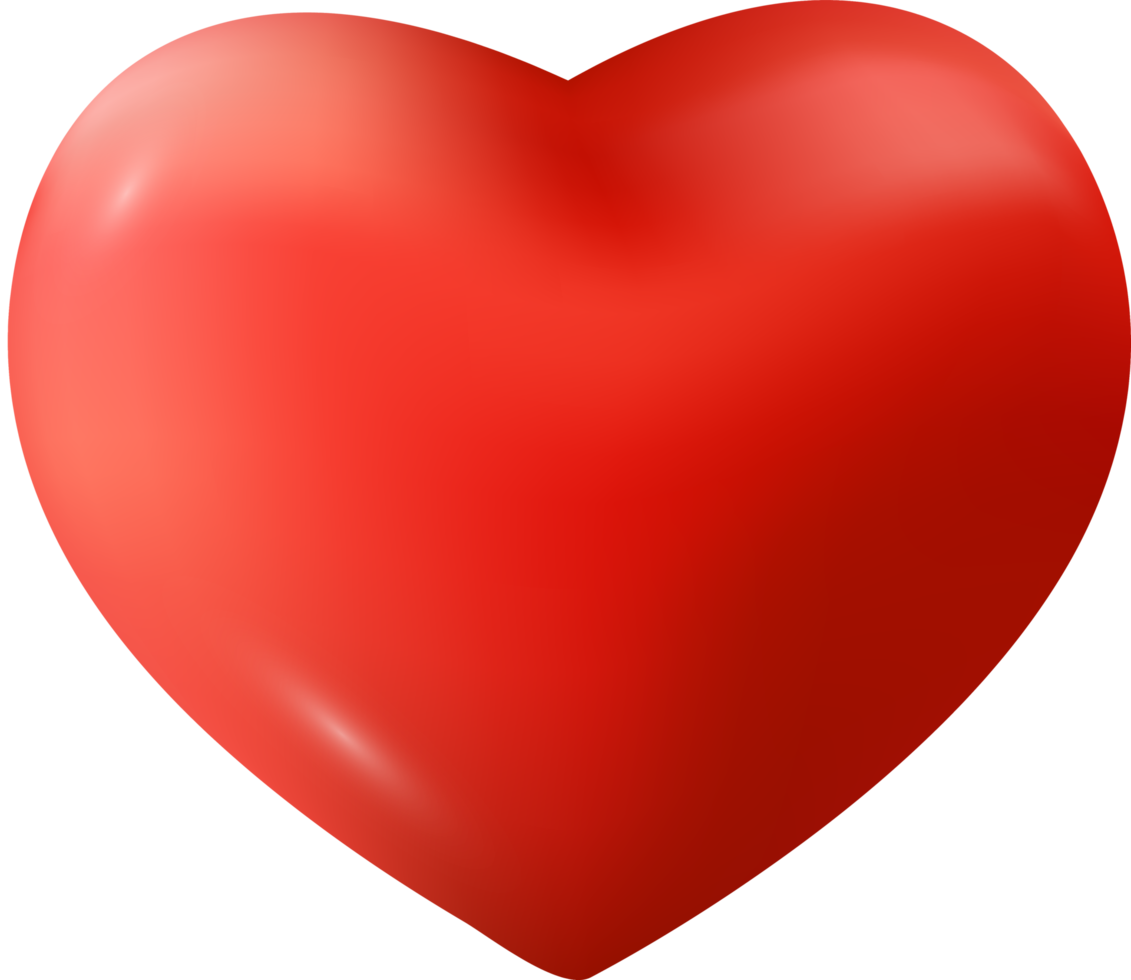 corazón de amor rojo 3d png