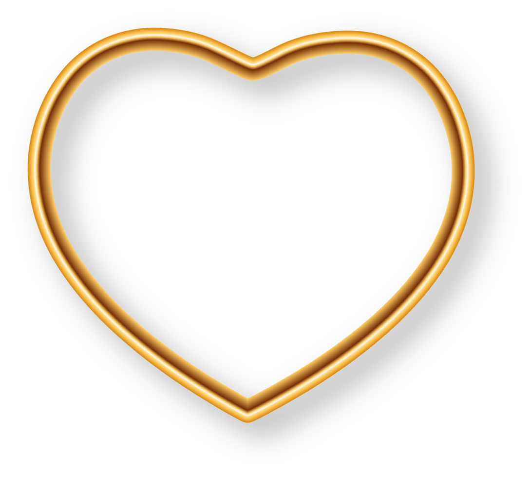 Golden Metal Heart png