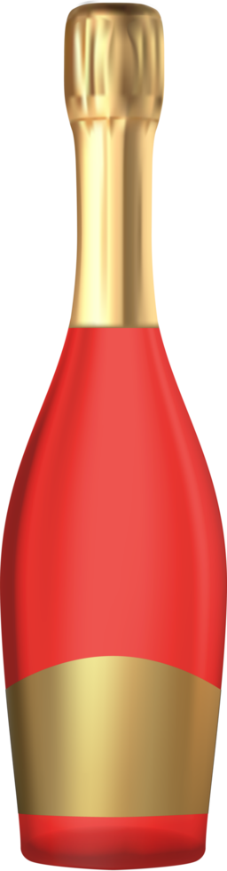 botella de champán rojo png