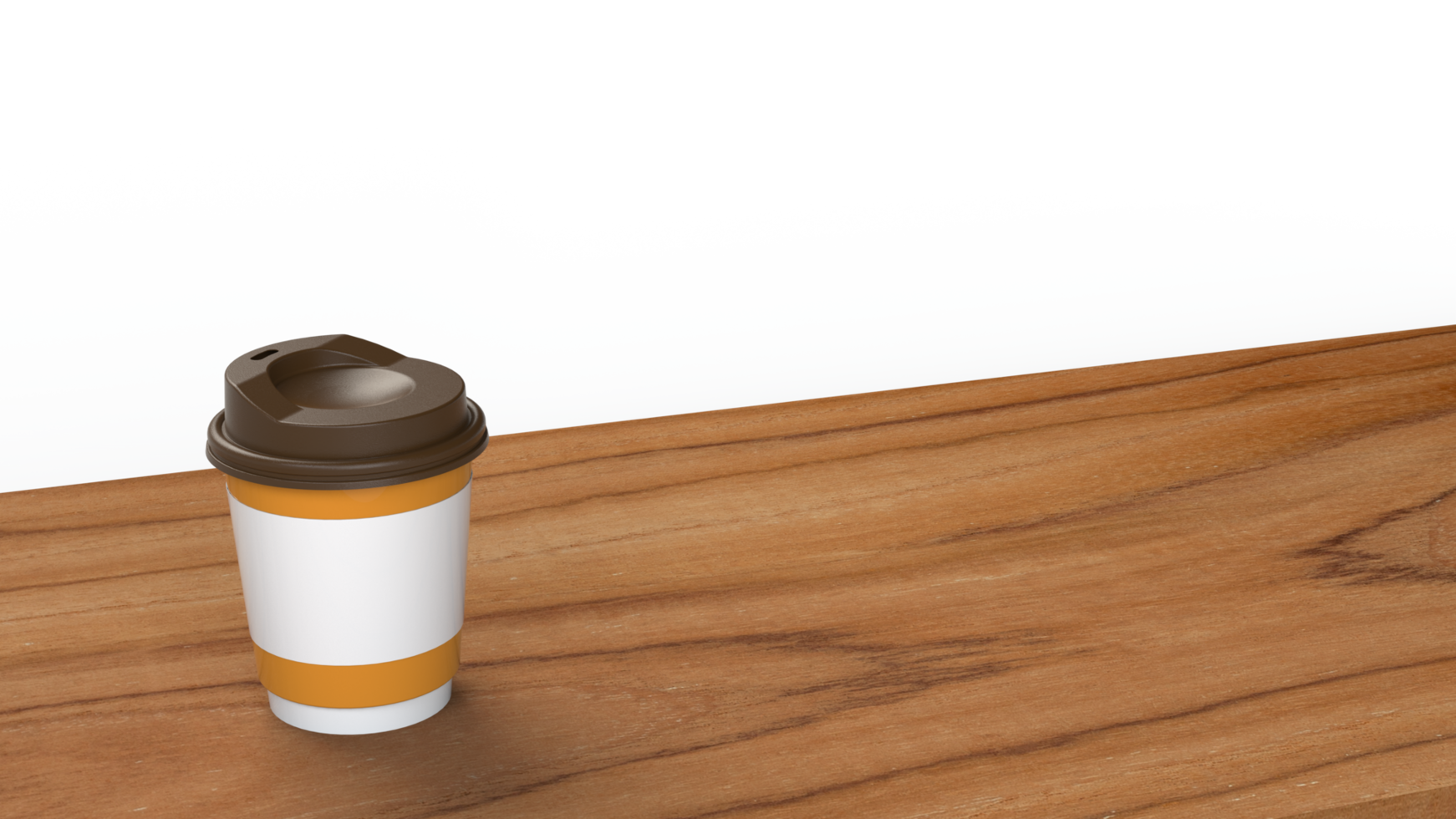 3D rendering Paper cup of coffee on wooden table png