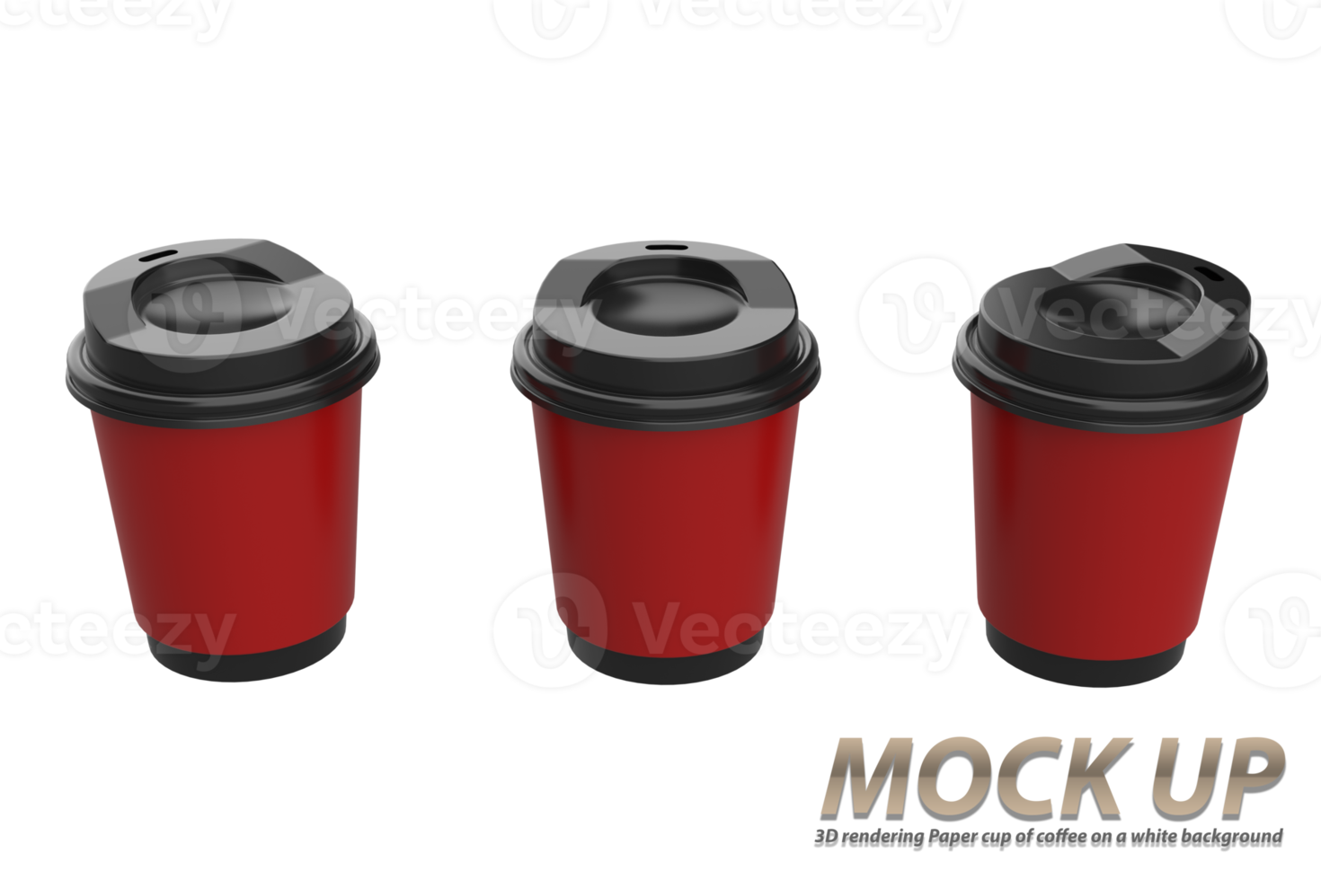 3D-Rendering Pappbecher Kaffee auf weißem Hintergrund png