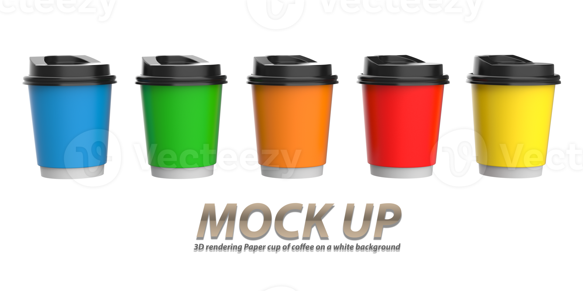 3D rendering Paper cup of coffee on a white background png