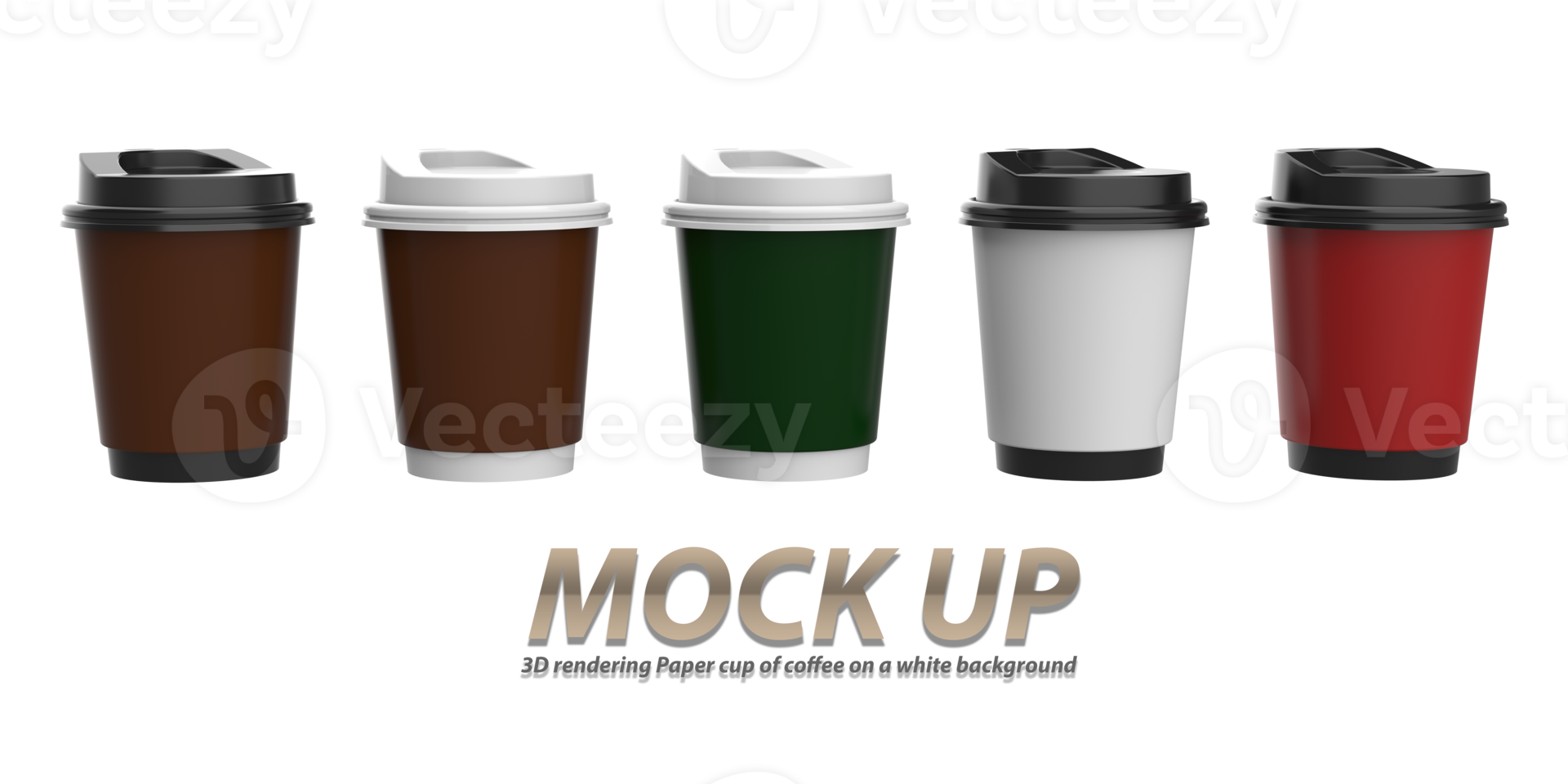 3D rendering Paper cup of coffee on a white background png