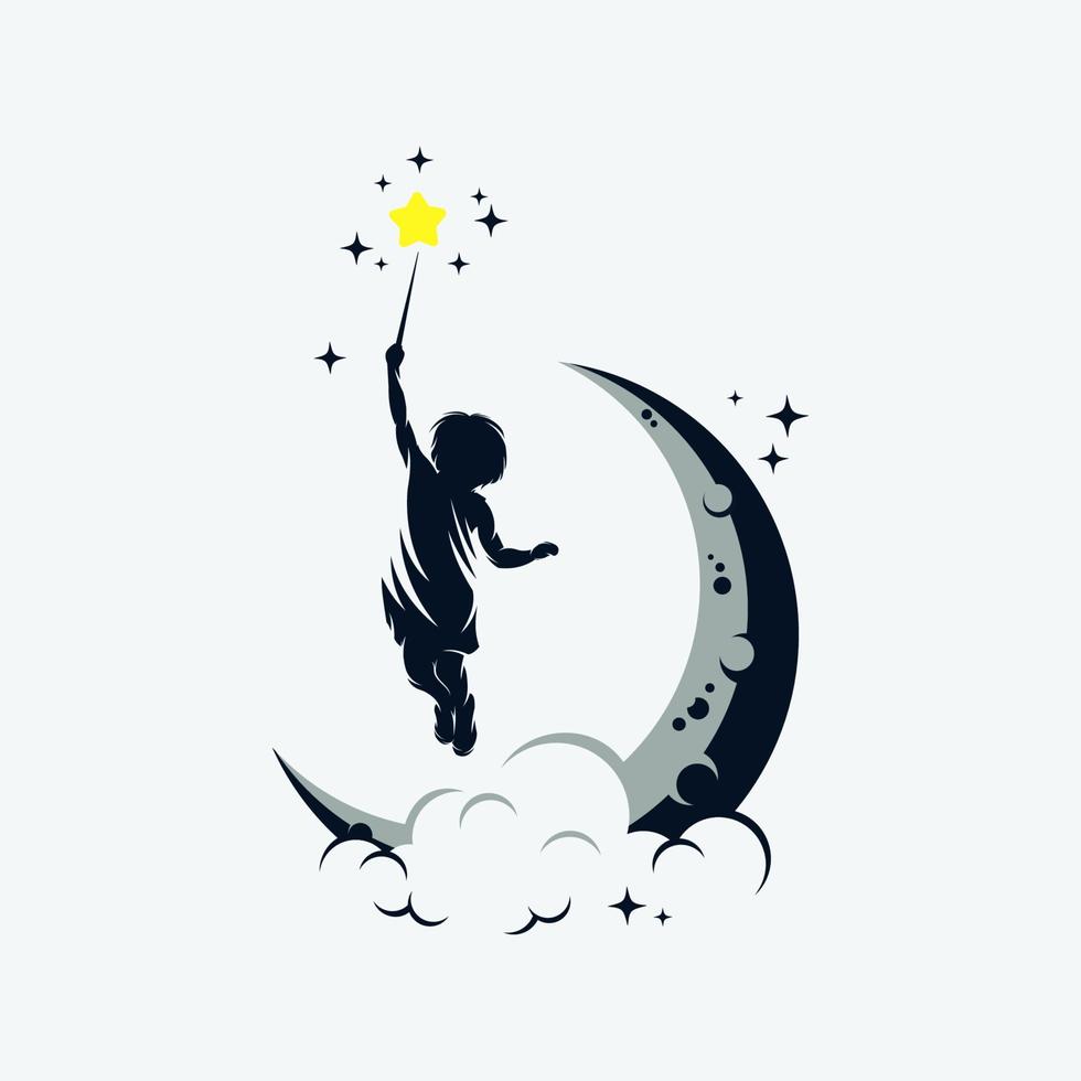 Reach Dreams logo with Moon symbol vector