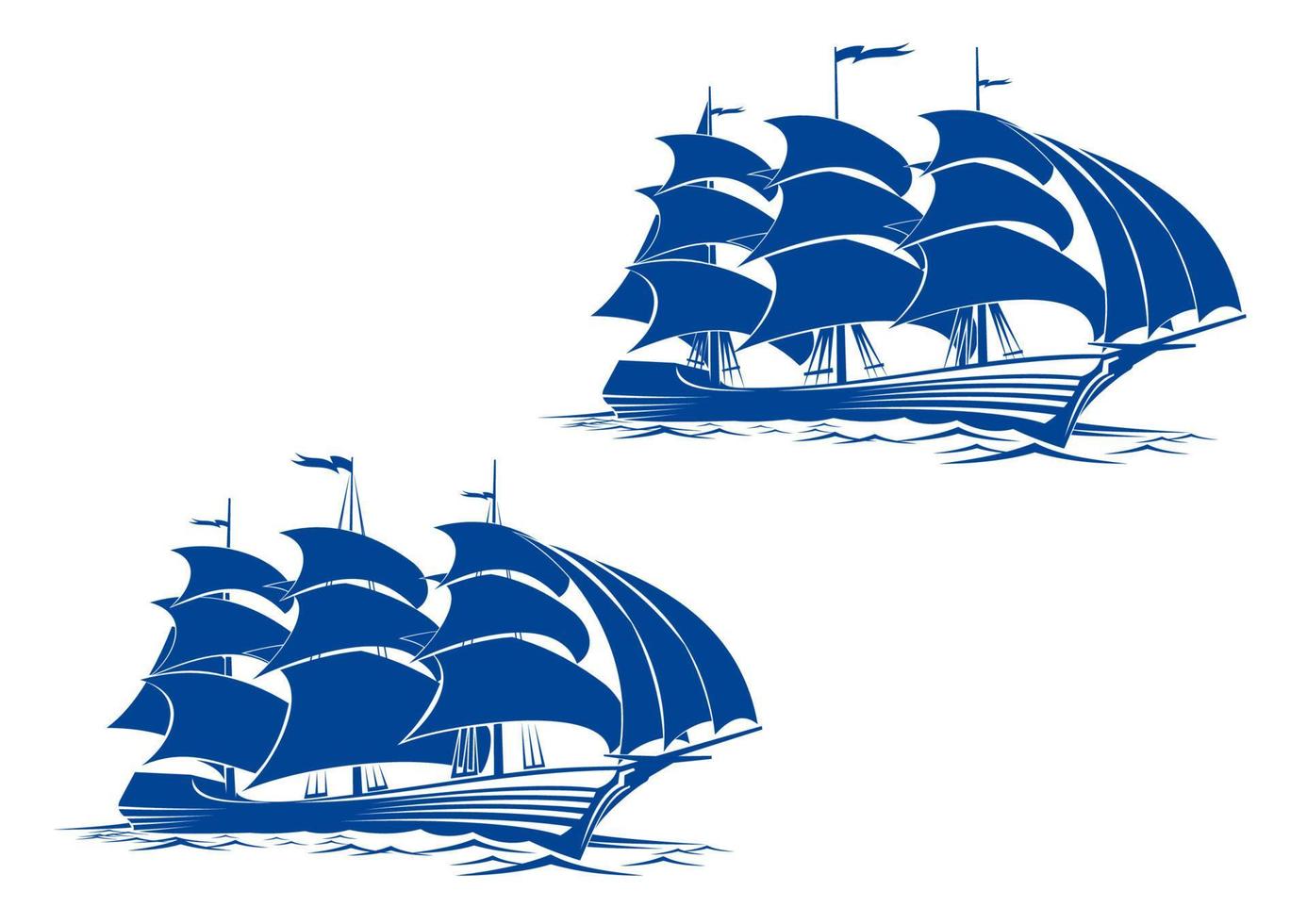 Brigantine sail ship vector