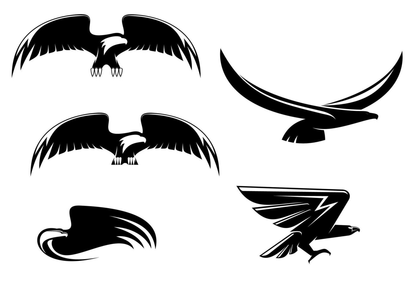 Heraldry eagle symbols and tattoo vector