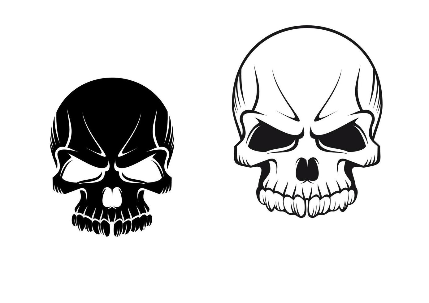 tatuaje de calavera aislado vector