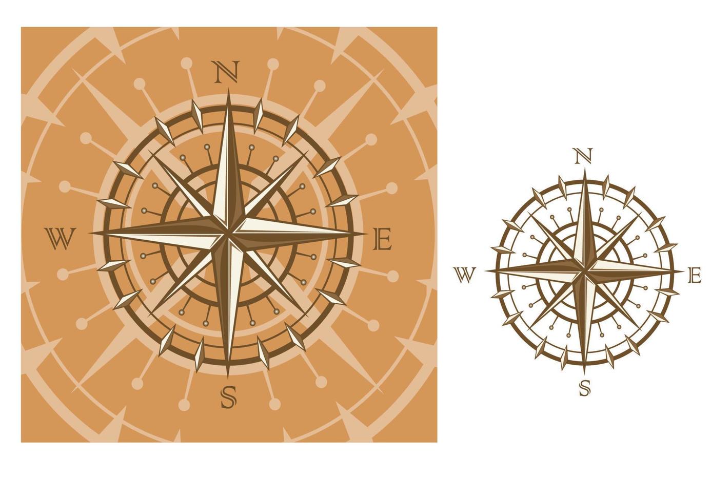 Medieval compass wind rose vector