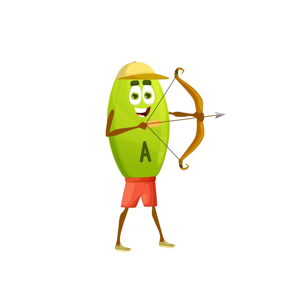 Cartoon vitamin A archer character, vector retinol