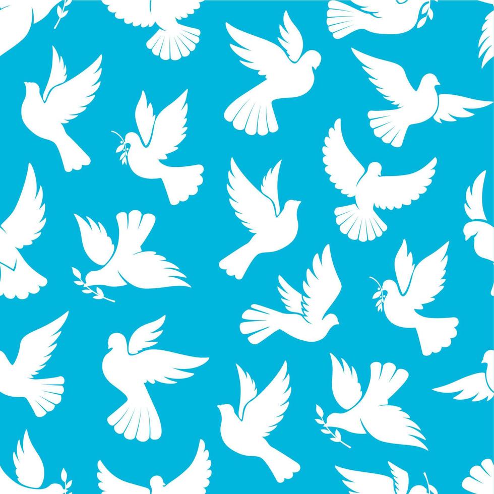 Wedding, Christmas dove birds pattern background vector