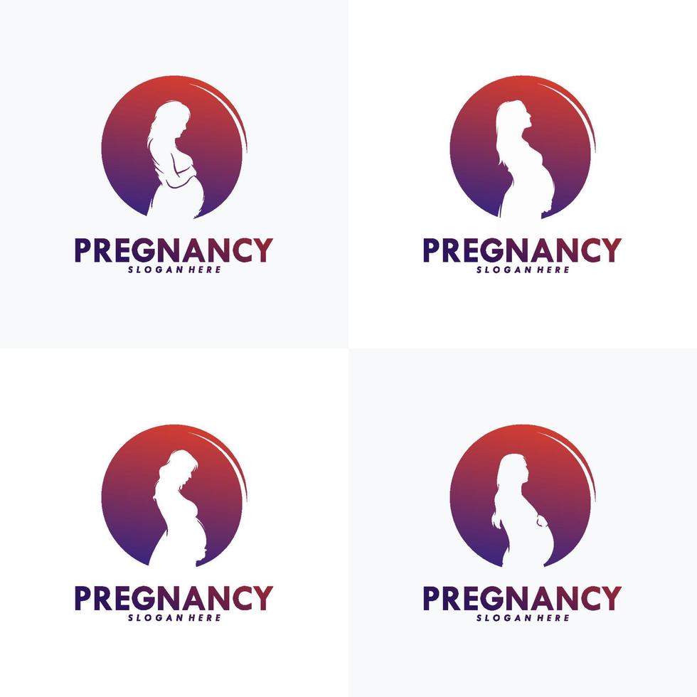 Set of Pregnancy Logo Design Vector Template