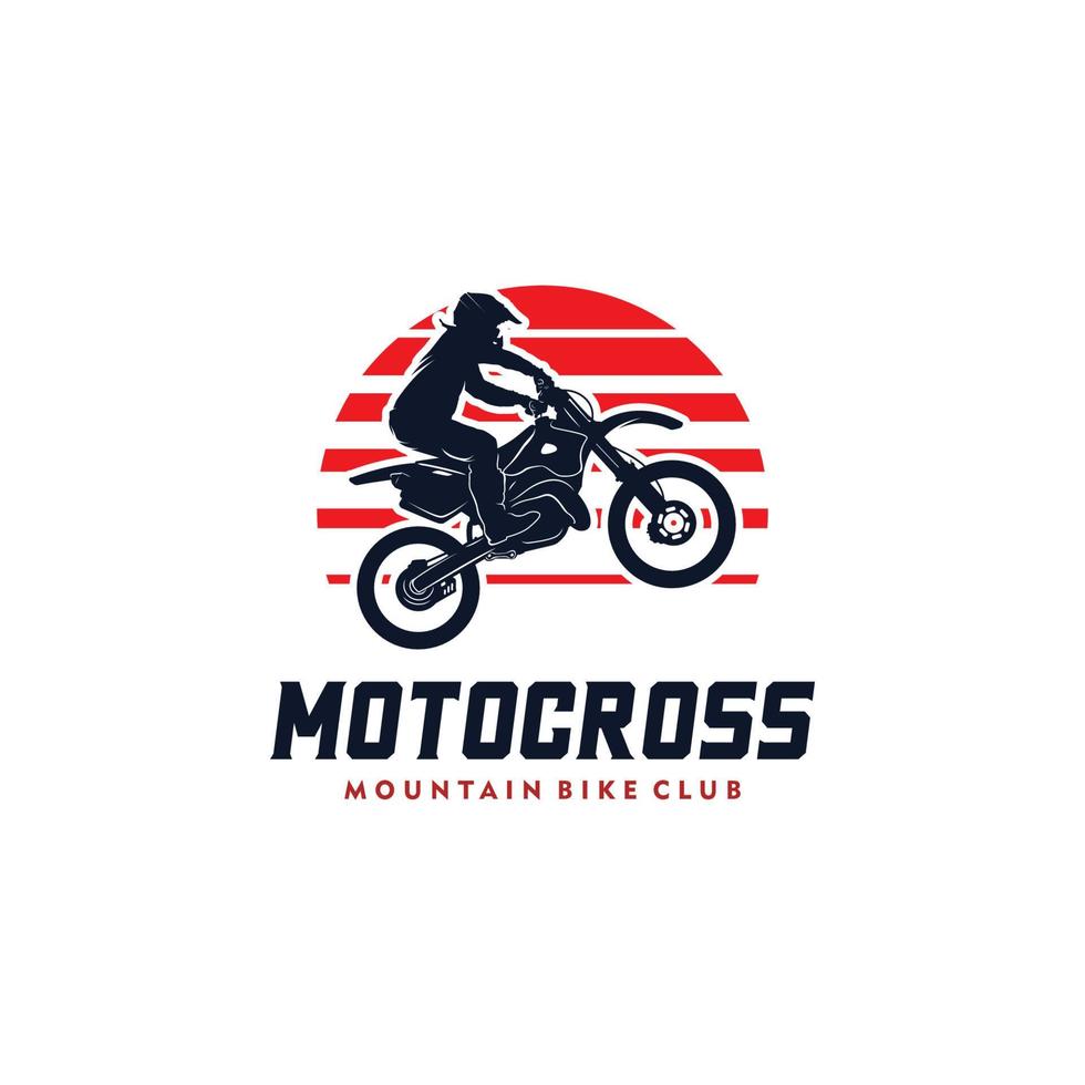 Motocross silhouette logo design template vector