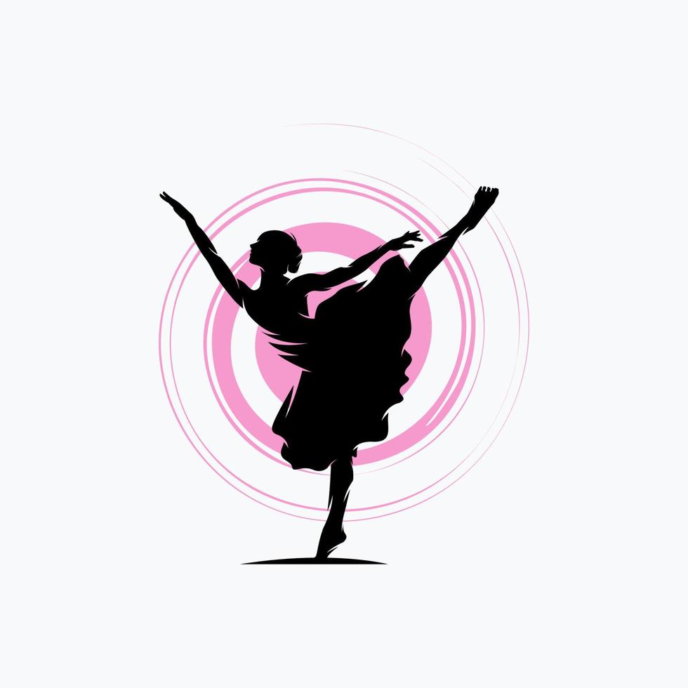 Fitness Gymnastic Logo Silhouette Vector