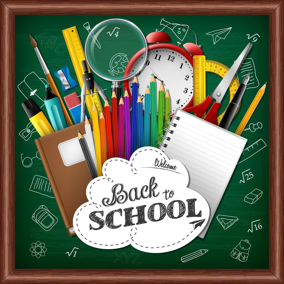 Back to school background vector