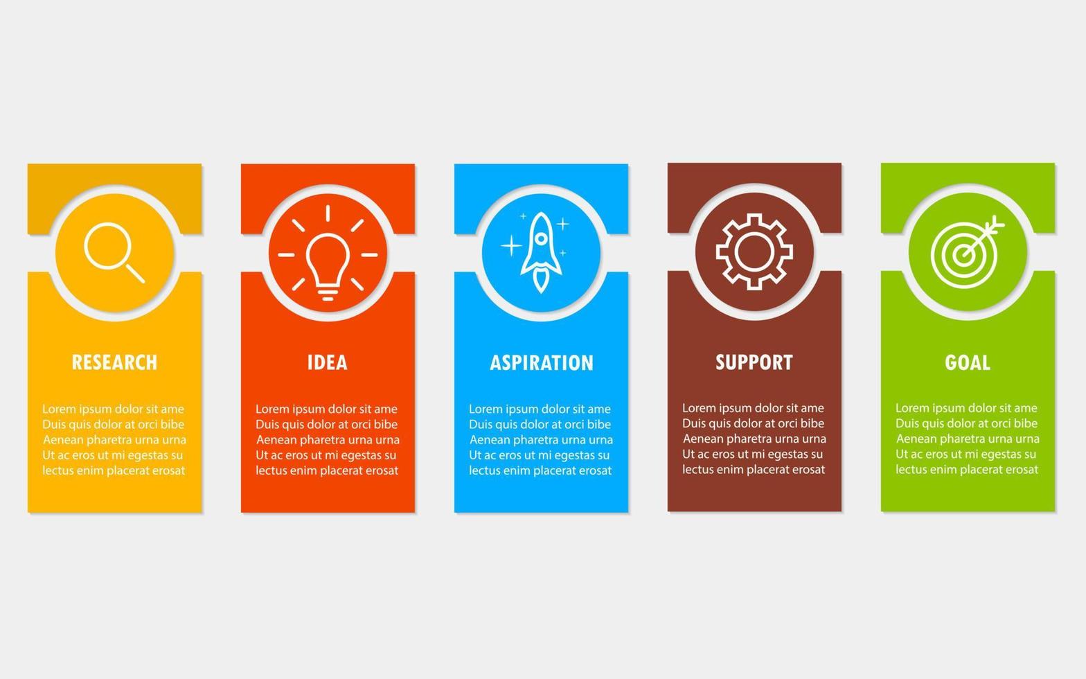 Infographic template with the image of 5 rectangles vector