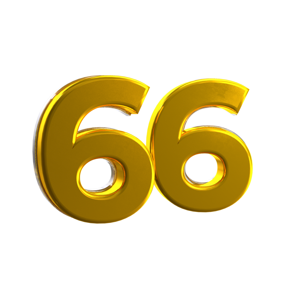 mentale gelbe 66 3d-Nummer png