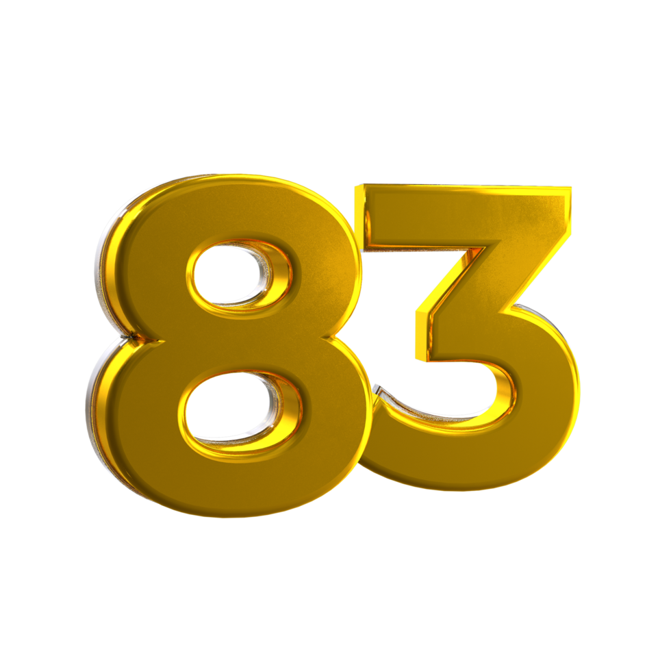 mentale giallo 83 3d numero png