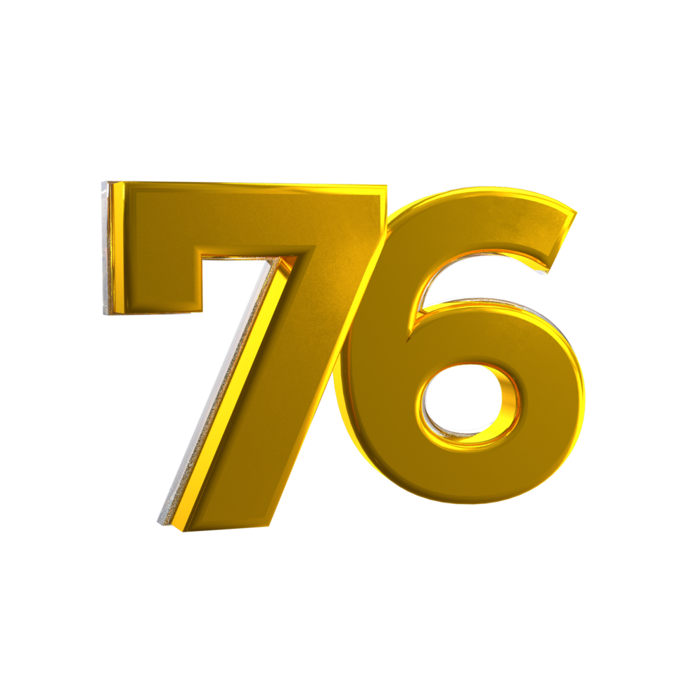 Mental Yellow 76 3D number png