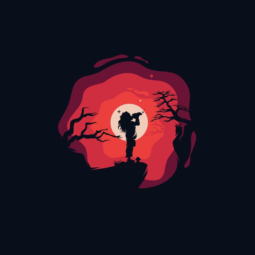A beautiful child reach dreams logo vector