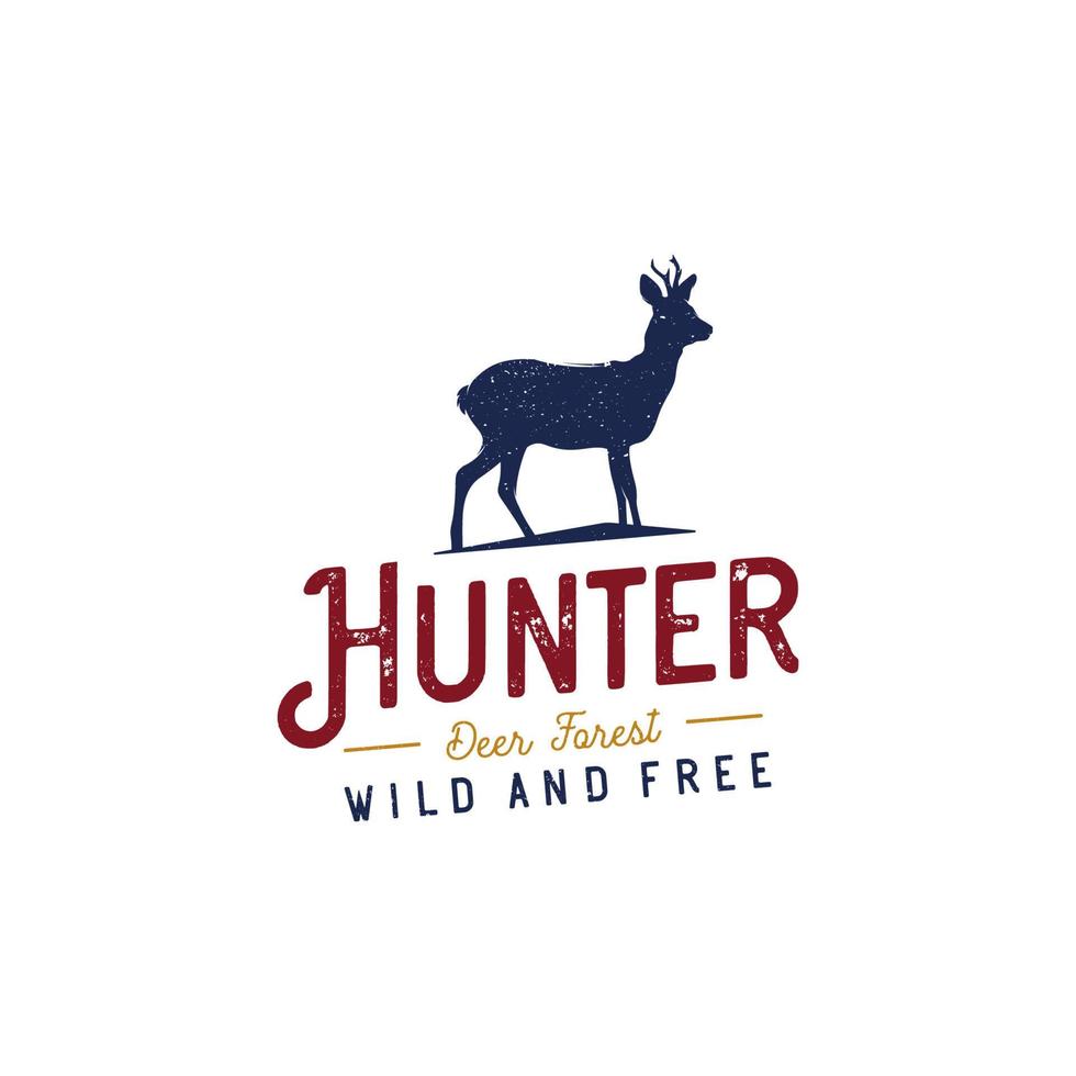 Expedition adventure wild deer logo vector