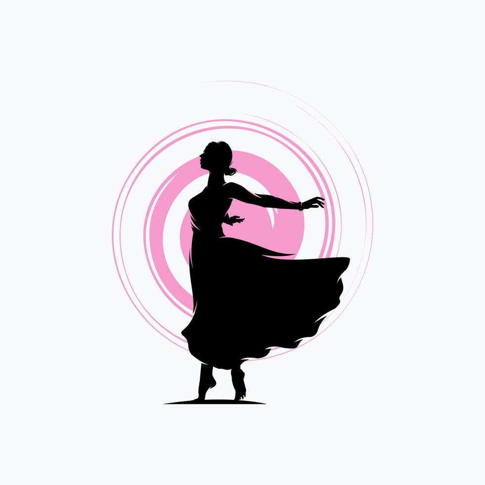 Fitness Gymnastic Logo Silhouette Vector