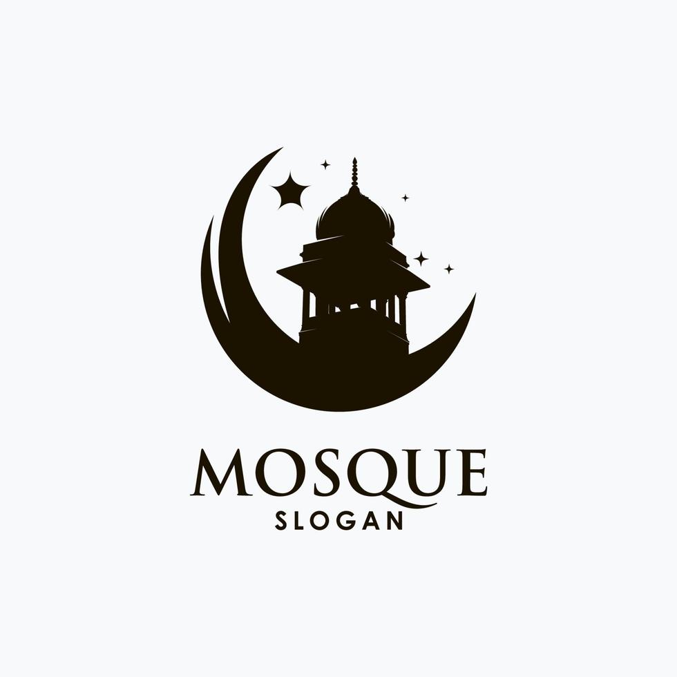 diseño de plantilla de logotipo de mezquita islámica vector