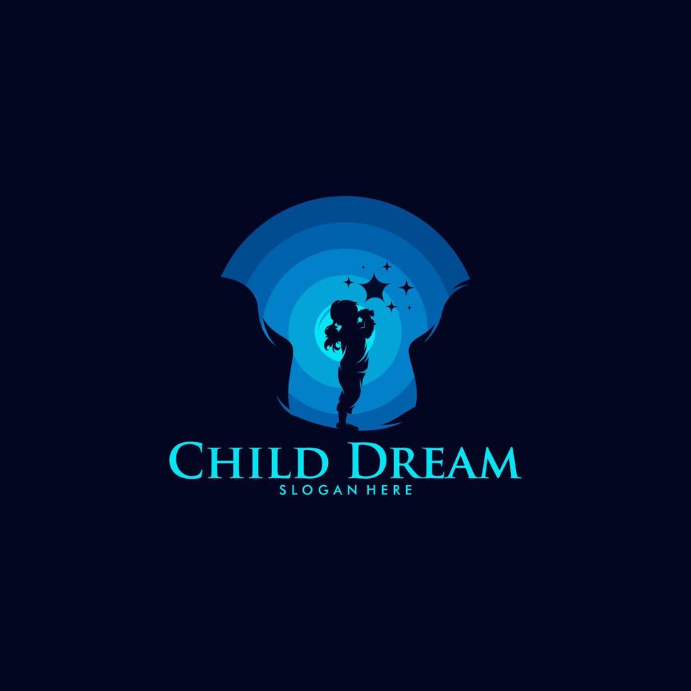 Colorful Child Dream Logo Design Template vector