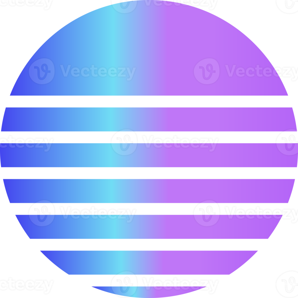 aesthetic gradient retro sun decoration png