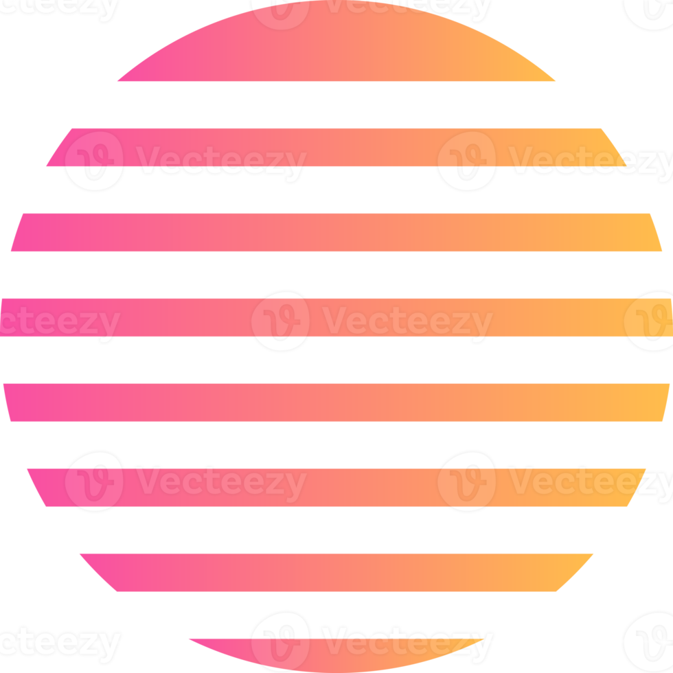 aesthetic gradient retro sun decoration png