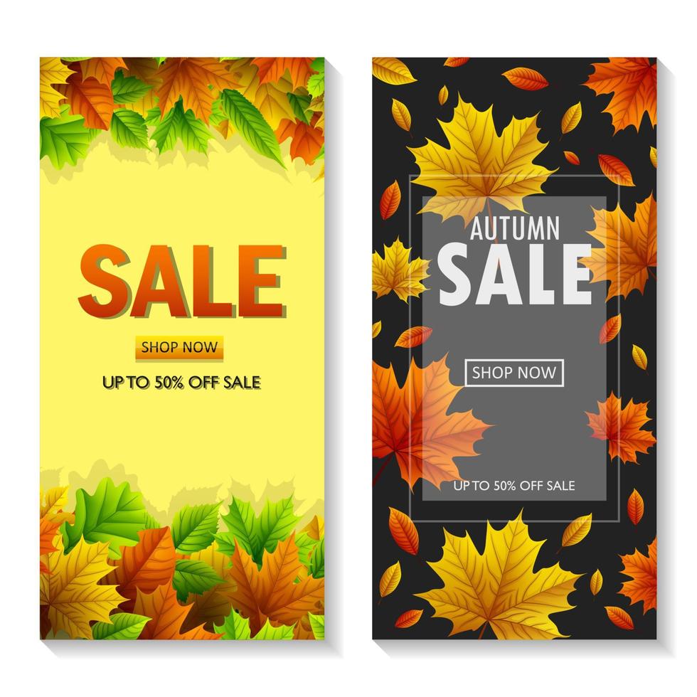 Autumn sale banners vector