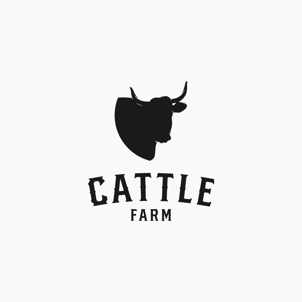 farm icon, cattle farm logo vector illustration design