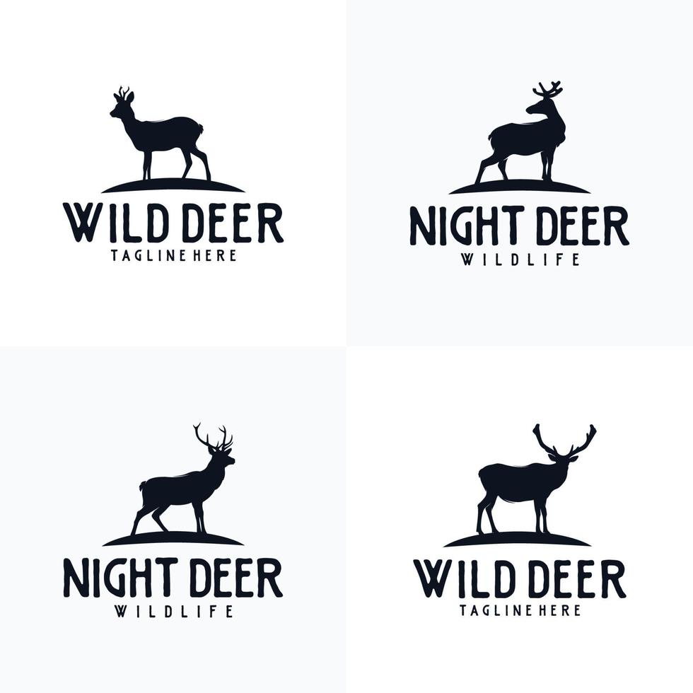 ciervo salvaje con diseño de logotipo vector