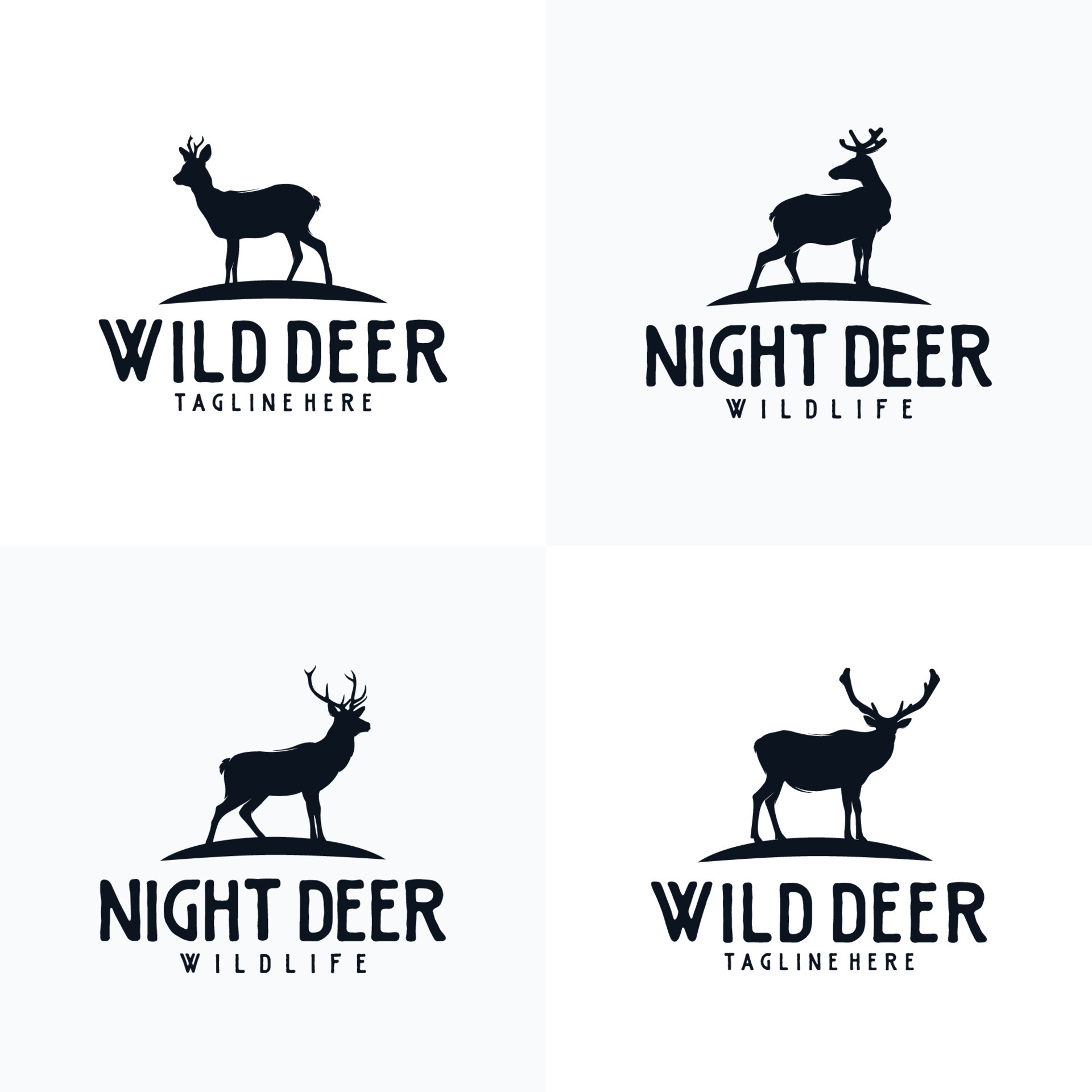 Wild Deer with logo design 11154706 Vector Art at Vecteezy