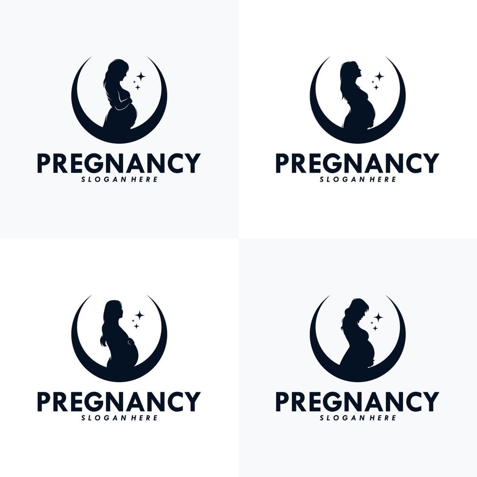 Set of Pregnancy Logo Design Vector Template