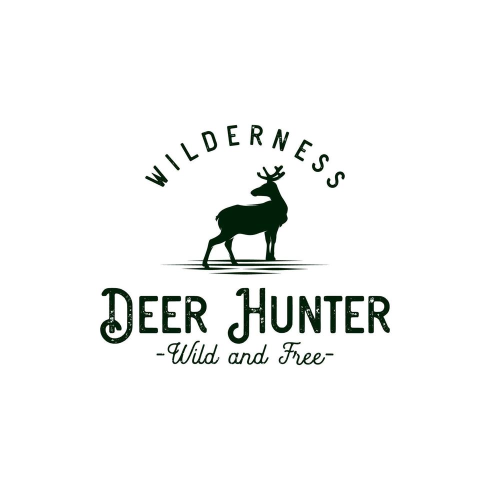 Expedition adventure wild deer logo vector