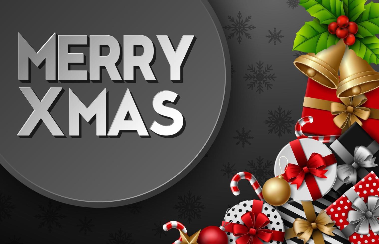 Christmas red background with christmas elements vector