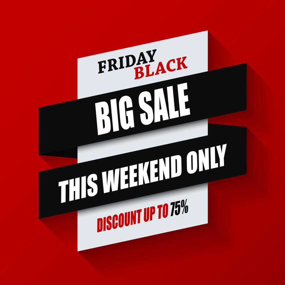Vector illustration of Black Friday big sale banner, discount and big sale