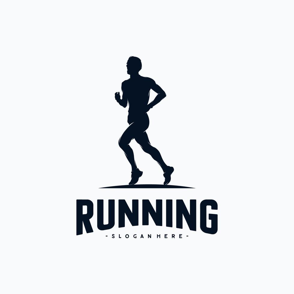 Running silhouette logo design vector