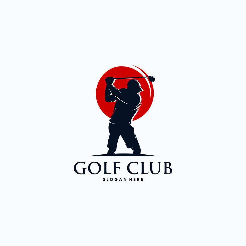 vector de diseño de logotipo de jugador de golf
