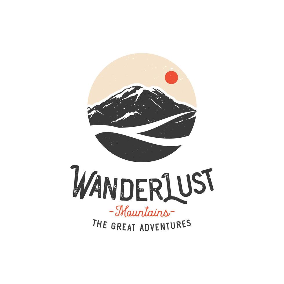 Vintage mountain logo design concept vector