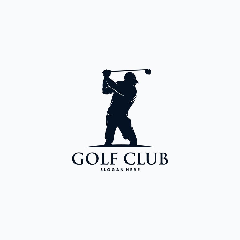vector de diseño de logotipo de jugador de golf