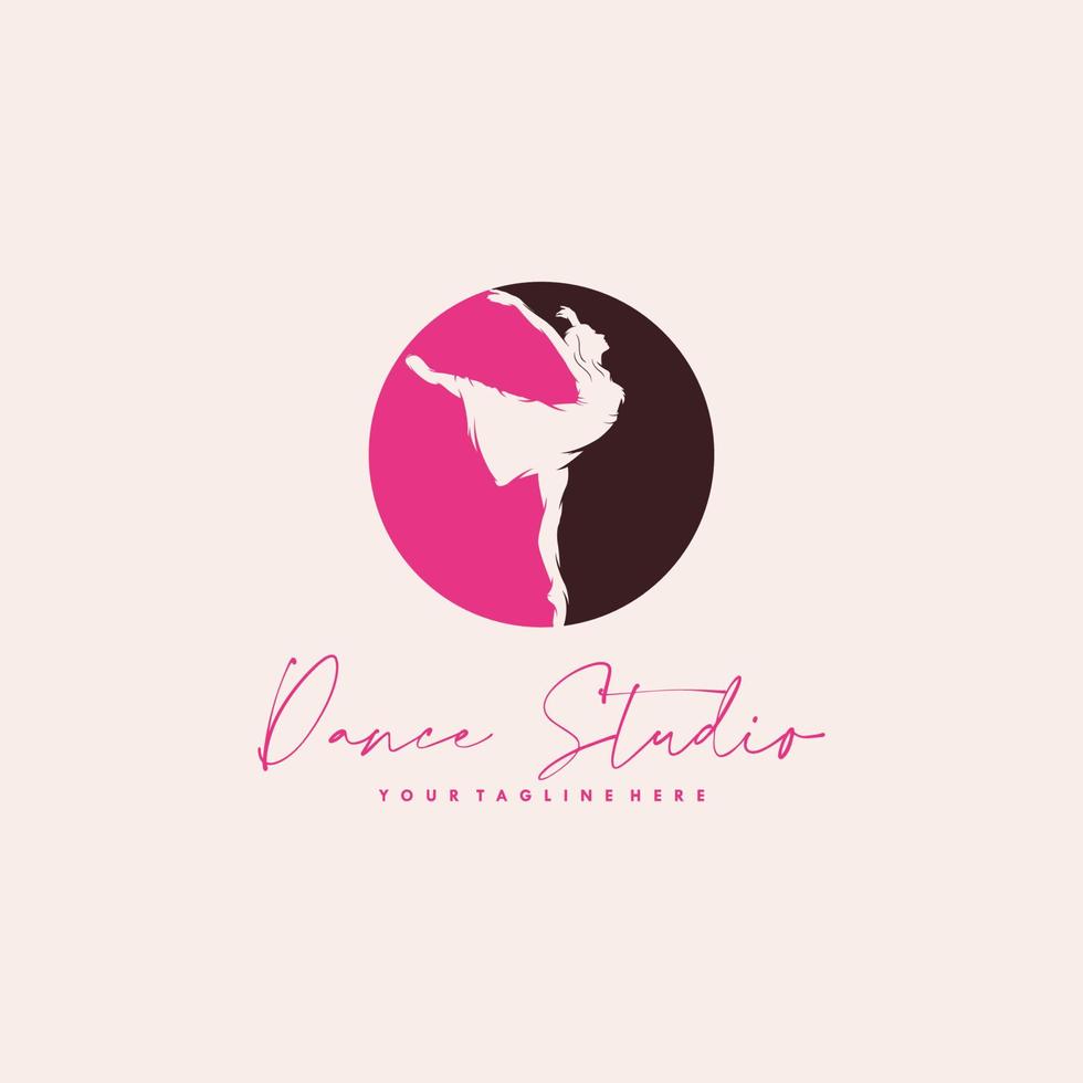 logotipo para un estudio de ballet o danza vector