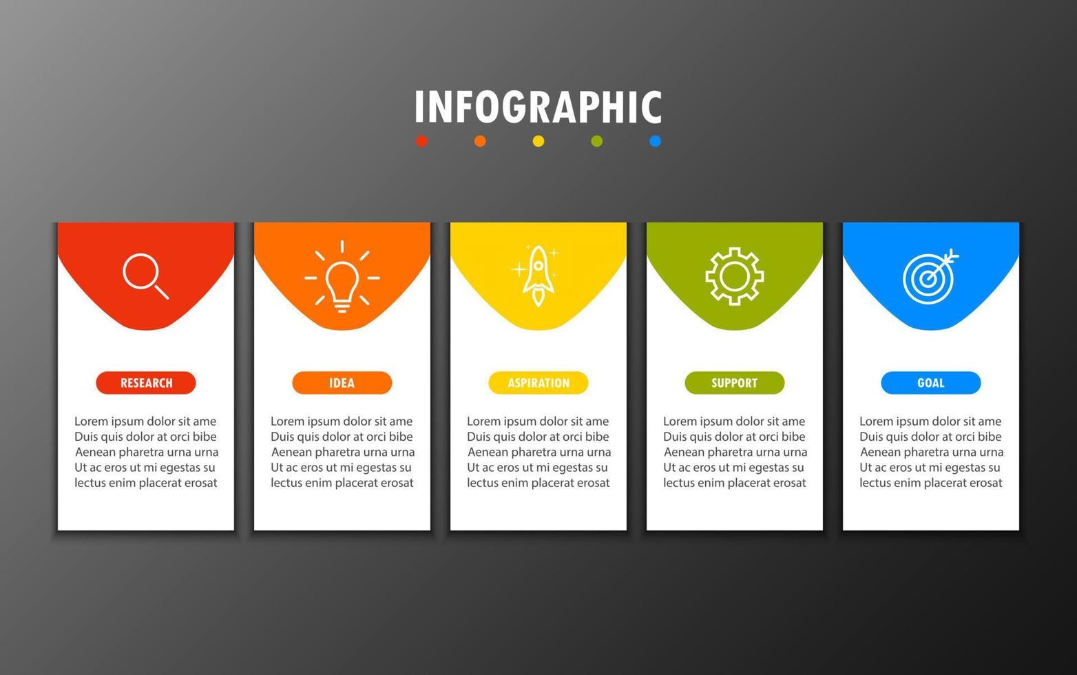 Infographic template with the image of 5 rectangles vector