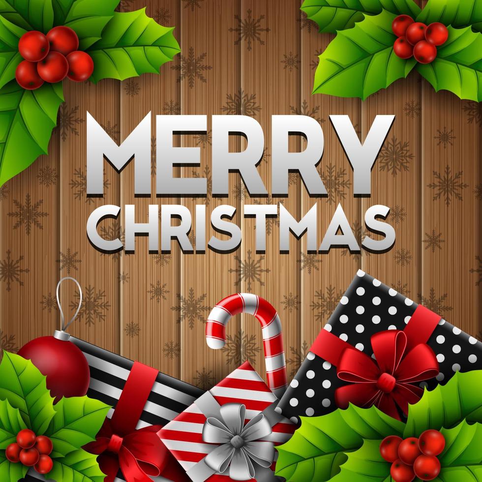 Christmas red background with christmas elements vector