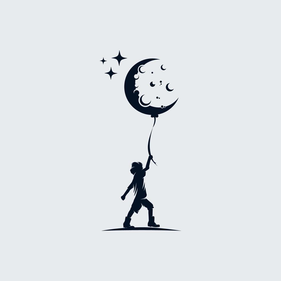 Child dream logo reaching logo template vector