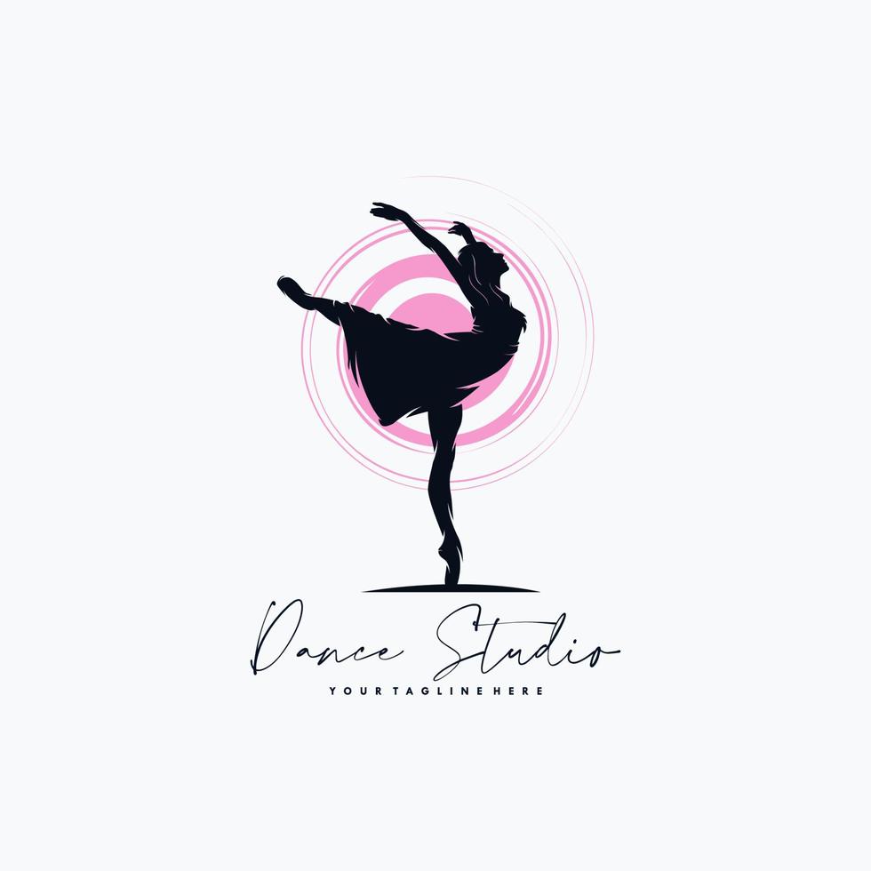 Fitness Gymnastic Logo Silhouette Vector