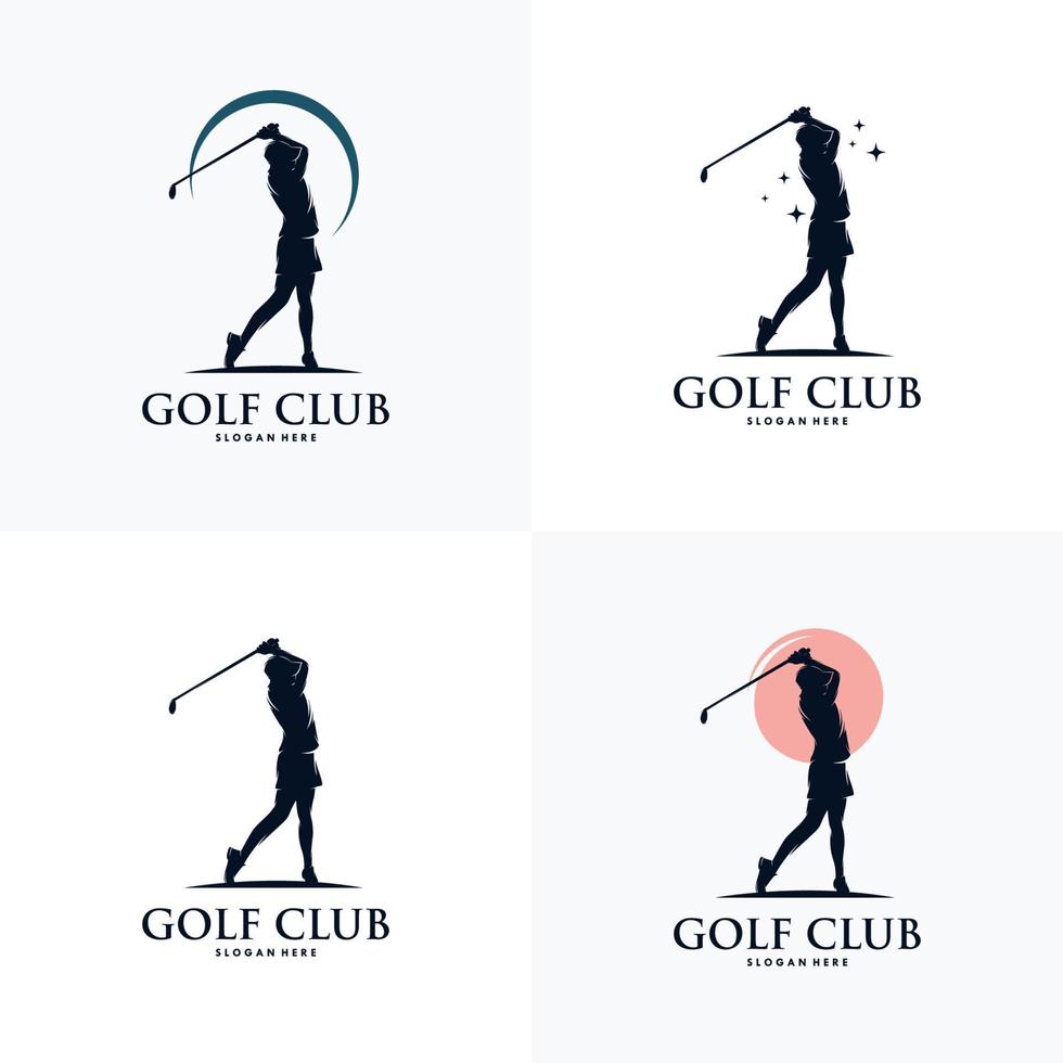 Golf Sport Silhouette Logo Design Template vector