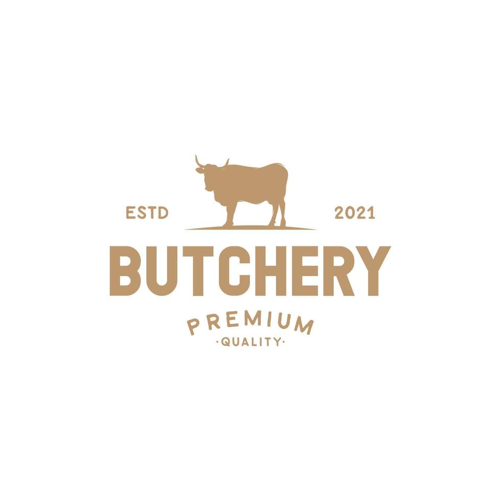 Butcher shop logo vector illustration