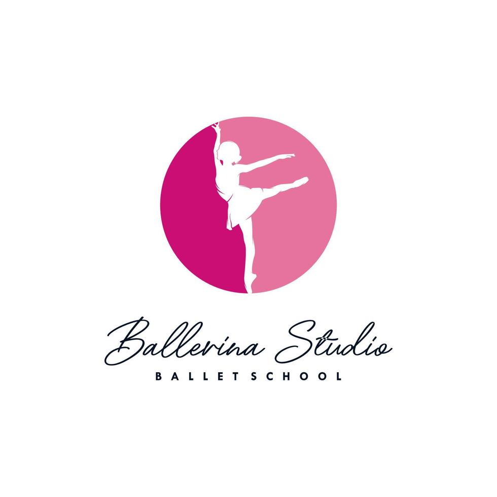 Ballerina Studio logo design template vector