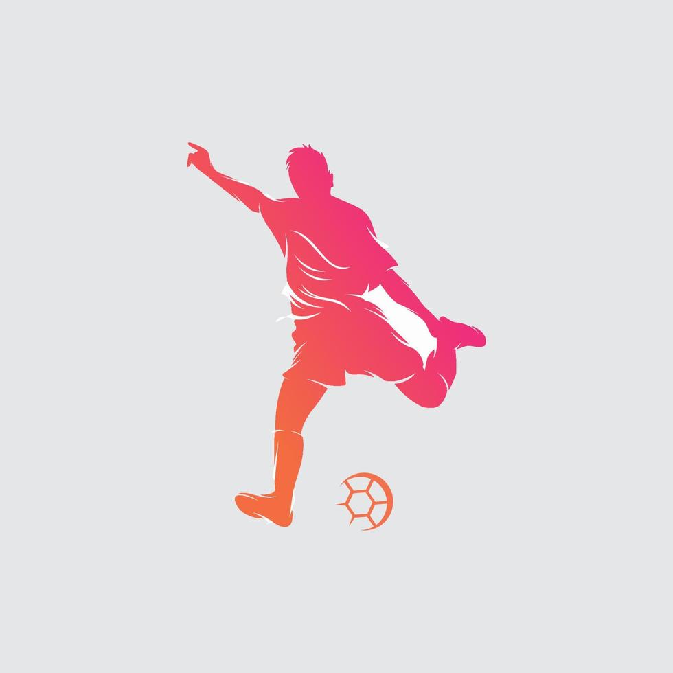 un diseño de logotipo de jugador de fútbol vector